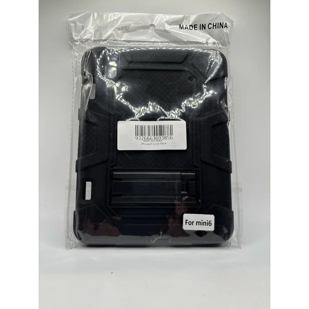 Hard Case for iPad Mini 6 Rugged‎ Shockproof w/ Kickstand, Black